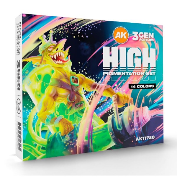 AK Interactive - 3rd Generation Acrylics Set - HIGH PIGMENTATION (Colour Punch) – 14 COLORS
