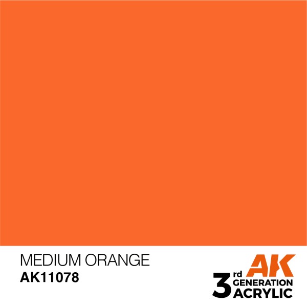 AK Interactive - 3rd Generation Acrylics 17ml - MEDIUM ORANGE – STANDARD AK Interactive - 3rd Generation Acrylics 17ml - MEDIUM ORANGE – STANDARD