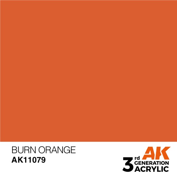 AK Interactive - 3rd Generation Acrylics 17ml - BURN ORANGE – STANDARD AK Interactive - 3rd Generation Acrylics 17ml - BURN ORANGE – STANDARD