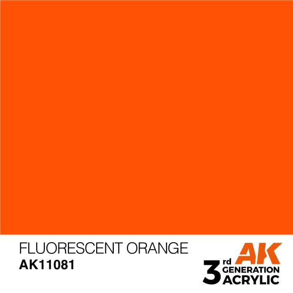 AK Interactive - 3rd Generation Acrylics 17ml - FLUORESCENT ORANGE – STANDARD AK Interactive - 3rd Generation Acrylics 17ml - FLUORESCENT ORANGE – STANDARD