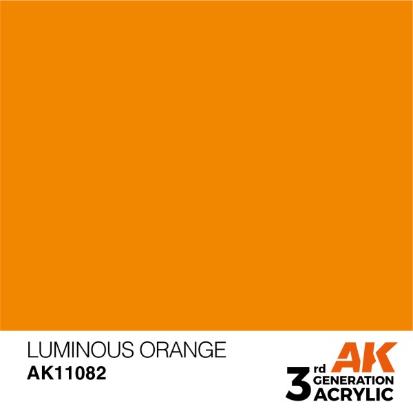 AK Interactive - 3rd Generation Acrylics 17ml - LUMINOUS ORANGE – STANDARD AK Interactive - 3rd Generation Acrylics 17ml - LUMINOUS ORANGE – STANDARD