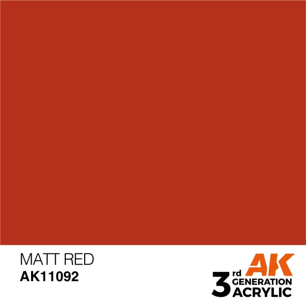 AK Interactive - 3rd Generation Acrylics 17ml - MATT RED – STANDARD AK Interactive - 3rd Generation Acrylics 17ml - MATT RED – STANDARD
