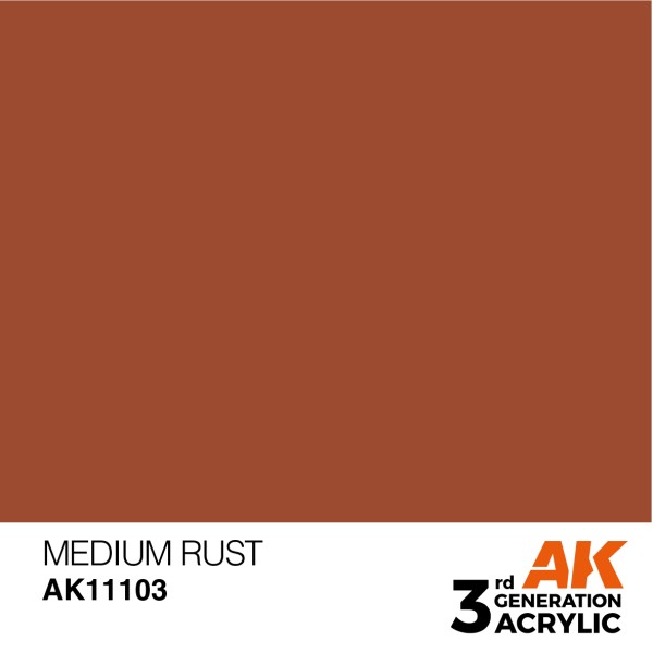 AK Interactive - 3rd Generation Acrylics 17ml - MEDIUM RUST – STANDARD AK Interactive - 3rd Generation Acrylics 17ml - MEDIUM RUST – STANDARD