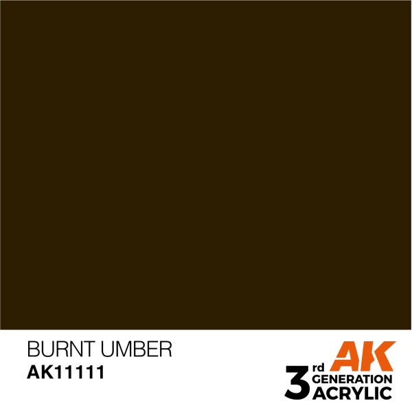 AK Interactive - 3rd Generation Acrylics 17ml - BURNT UMBER – STANDARD AK Interactive - 3rd Generation Acrylics 17ml - BURNT UMBER – STANDARD