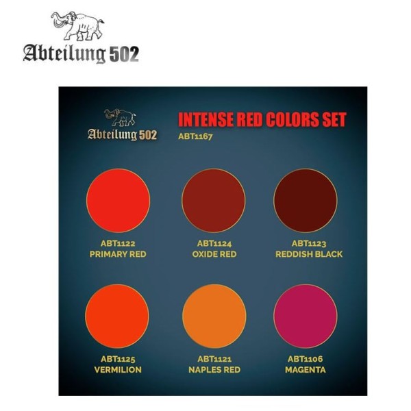 Clearance - Abteilung 502 - Dense Acrylic Color Tube boxed Set - INTENSE RED COLORS