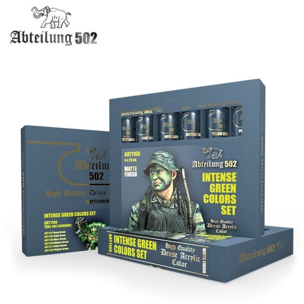 Clearance - Abteilung 502 - Dense Acrylic Color Tube boxed Set - INTENSE GREEN COLORS