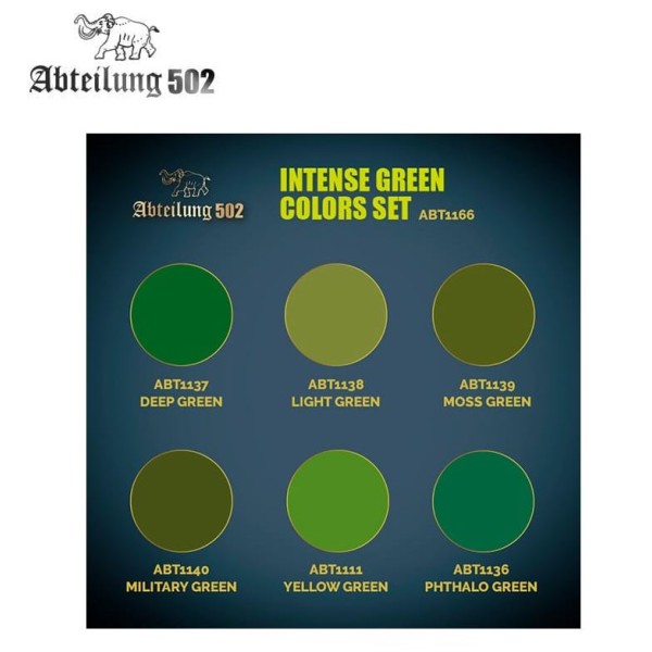 Clearance - Abteilung 502 - Dense Acrylic Color Tube boxed Set - INTENSE GREEN COLORS