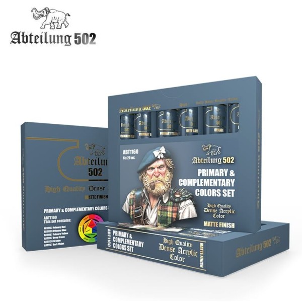 Clearance - Abteilung 502 - Dense Acrylic Color Tube boxed Set - PRIMARY AND COMPLEMENTARY COLORS