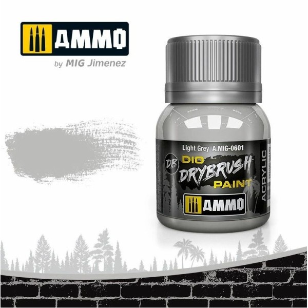 MIG AMMO - DIO Drybrush Paints - Light Grey