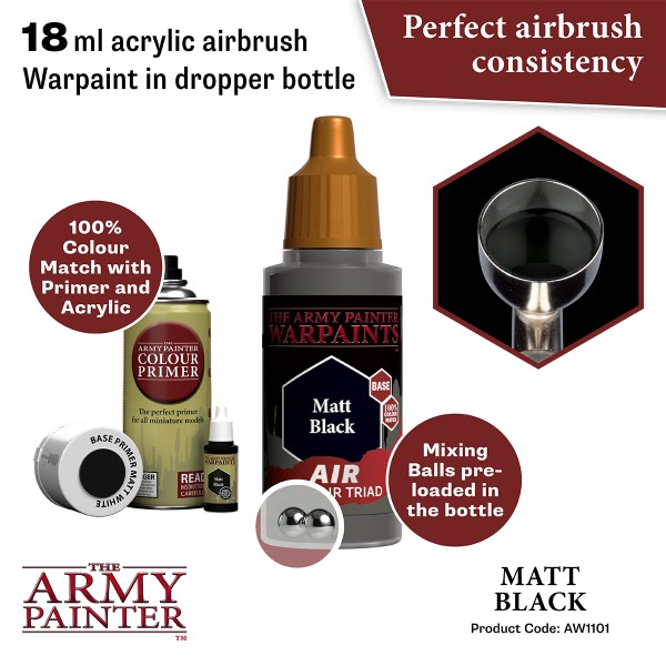 Clearance - The Army Painter - Warpaints AIR - Matt Black Clearance - The Army Painter - Warpaints AIR - Matt Black