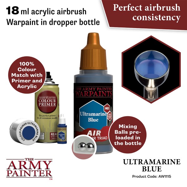 Clearance - The Army Painter - Warpaints AIR - Ultramarine Blue Clearance - The Army Painter - Warpaints AIR - Ultramarine Blue