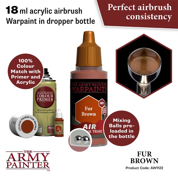 Clearance - The Army Painter - Warpaints AIR - Fur Brown Clearance - The Army Painter - Warpaints AIR - Fur Brown