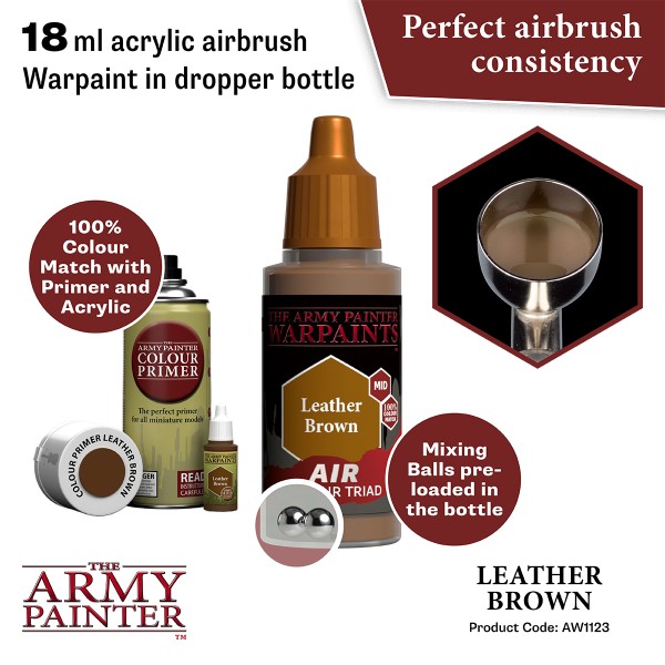 Clearance - The Army Painter - Warpaints AIR - Leather Brown Clearance - The Army Painter - Warpaints AIR - Leather Brown