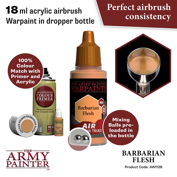 Clearance - The Army Painter - Warpaints AIR - Barbarian Flesh Clearance - The Army Painter - Warpaints AIR - Barbarian Flesh