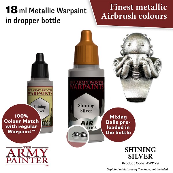 The Army Painter - Warpaints AIR Metallics - Shining Silver The Army Painter - Warpaints AIR Metallics - Shining Silver