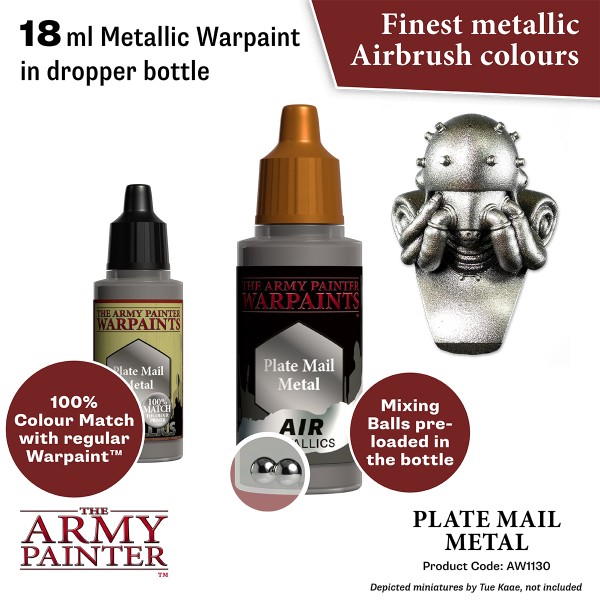 The Army Painter - Warpaints AIR Metallics - Plate Mail Metal The Army Painter - Warpaints AIR Metallics - Plate Mail Metal