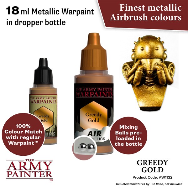 The Army Painter - Warpaints AIR Metallics - Greedy Gold The Army Painter - Warpaints AIR Metallics - Greedy Gold