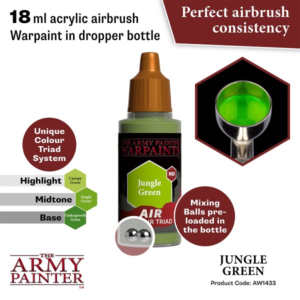 Clearance - The Army Painter - Warpaints AIR - Jungle Green Clearance - The Army Painter - Warpaints AIR - Jungle Green