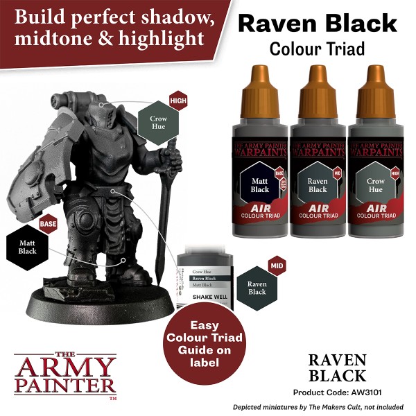Clearance - The Army Painter - Warpaints AIR - Raven Black Clearance - The Army Painter - Warpaints AIR - Raven Black