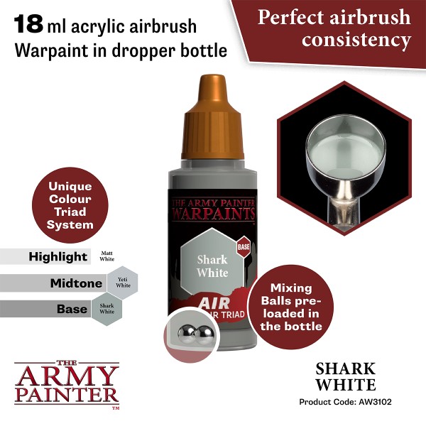 Clearance - The Army Painter - Warpaints AIR - Shark White Clearance - The Army Painter - Warpaints AIR - Shark White
