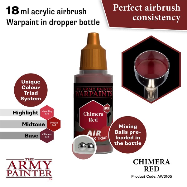 Clearance - The Army Painter - Warpaints AIR - Chimera Red Clearance - The Army Painter - Warpaints AIR - Chimera Red