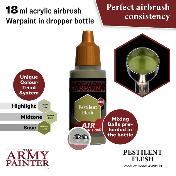 Clearance - The Army Painter - Warpaints AIR - Pestilent Green Clearance - The Army Painter - Warpaints AIR - Pestilent Green