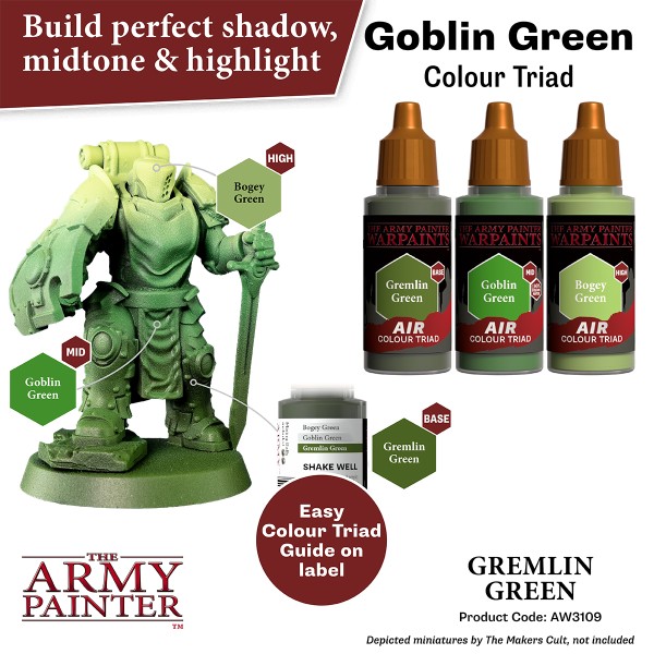 Clearance - The Army Painter - Warpaints AIR - Gremlin Green Clearance - The Army Painter - Warpaints AIR - Gremlin Green