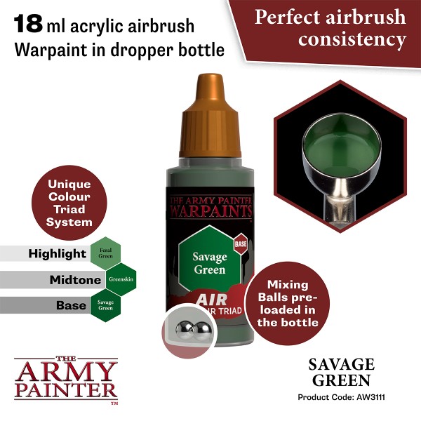 Clearance - The Army Painter - Warpaints AIR - Savage Green Clearance - The Army Painter - Warpaints AIR - Savage Green