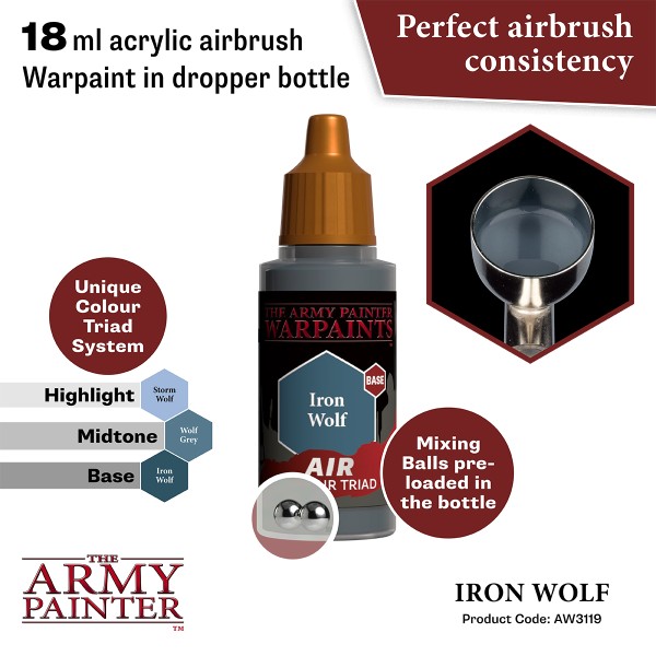 Clearance - The Army Painter - Warpaints AIR - Iron Wolf Clearance - The Army Painter - Warpaints AIR - Iron Wolf