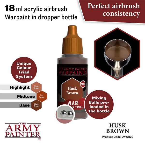 Clearance - The Army Painter - Warpaints AIR - Husk Brown Clearance - The Army Painter - Warpaints AIR - Husk Brown
