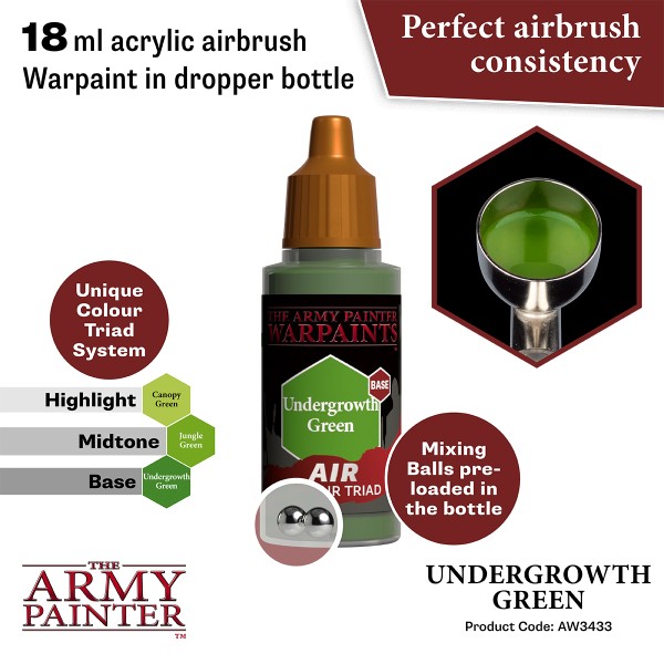 Clearance - The Army Painter - Warpaints AIR - Undergrowth Green Clearance - The Army Painter - Warpaints AIR - Undergrowth Green