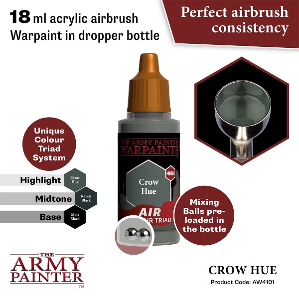 Clearance - The Army Painter - Warpaints AIR - Crow Hue Clearance - The Army Painter - Warpaints AIR - Crow Hue