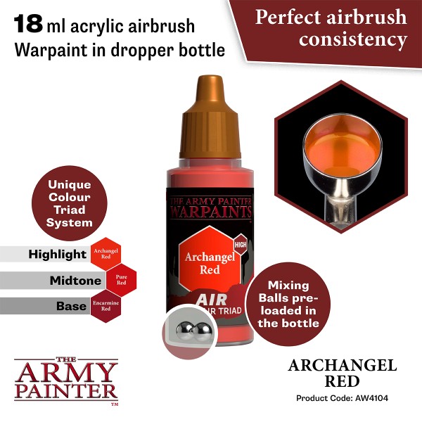 Clearance - The Army Painter - Warpaints AIR - Archangel Red Clearance - The Army Painter - Warpaints AIR - Archangel Red