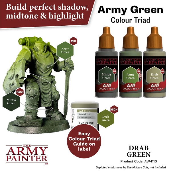 Clearance - The Army Painter - Warpaints AIR - Drab Green Clearance - The Army Painter - Warpaints AIR - Drab Green