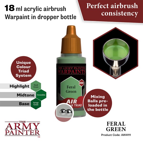 Clearance - The Army Painter - Warpaints AIR - Feral Green Clearance - The Army Painter - Warpaints AIR - Feral Green