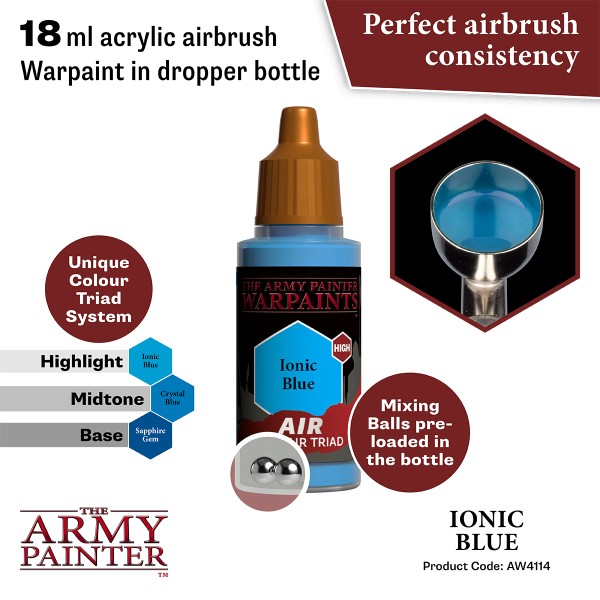 Clearance - The Army Painter - Warpaints AIR - Ionic Blue Clearance - The Army Painter - Warpaints AIR - Ionic Blue