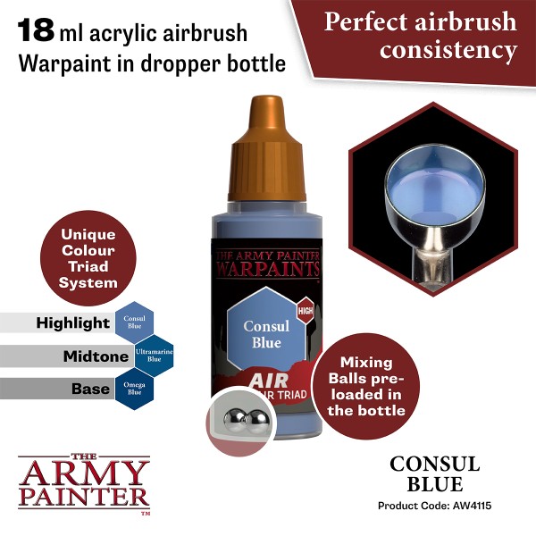 Clearance - The Army Painter - Warpaints AIR - Consul Blue Clearance - The Army Painter - Warpaints AIR - Consul Blue