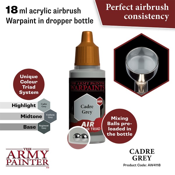 Clearance - The Army Painter - Warpaints AIR - Cadre Grey Clearance - The Army Painter - Warpaints AIR - Cadre Grey
