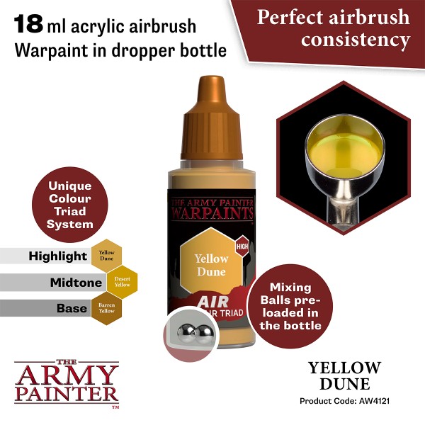 Clearance - The Army Painter - Warpaints AIR - Yellow Dune Clearance - The Army Painter - Warpaints AIR - Yellow Dune