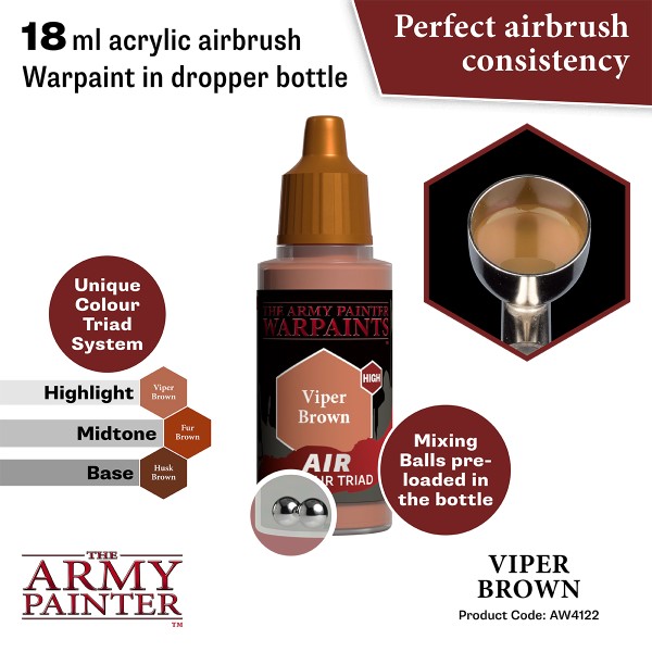 Clearance - The Army Painter - Warpaints AIR - Viper Brown Clearance - The Army Painter - Warpaints AIR - Viper Brown