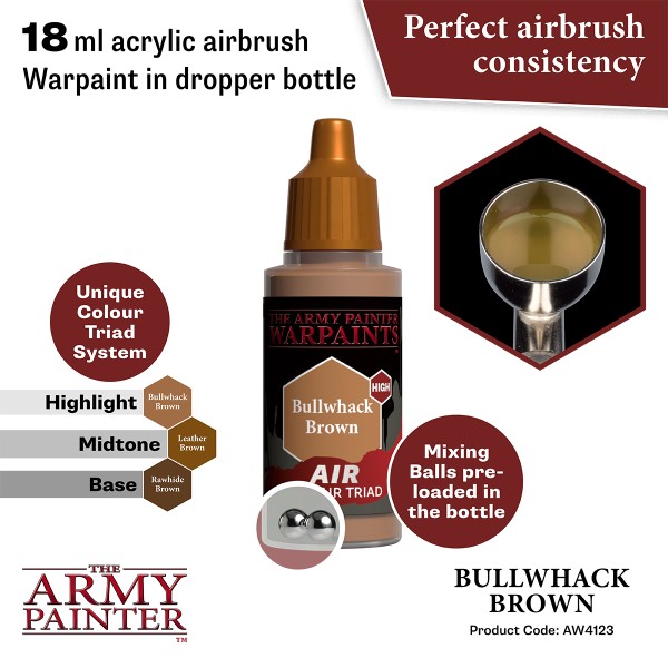 Clearance - The Army Painter - Warpaints AIR - Bullwhack Brown Clearance - The Army Painter - Warpaints AIR - Bullwhack Brown