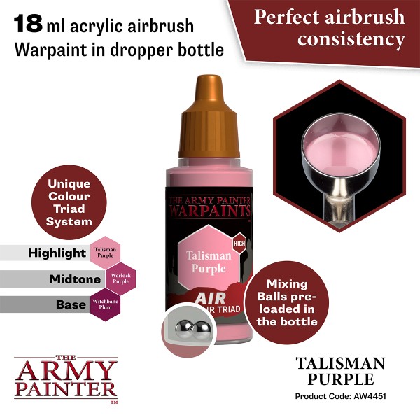 Clearance - The Army Painter - Warpaints AIR - Talisman Purple Clearance - The Army Painter - Warpaints AIR - Talisman Purple