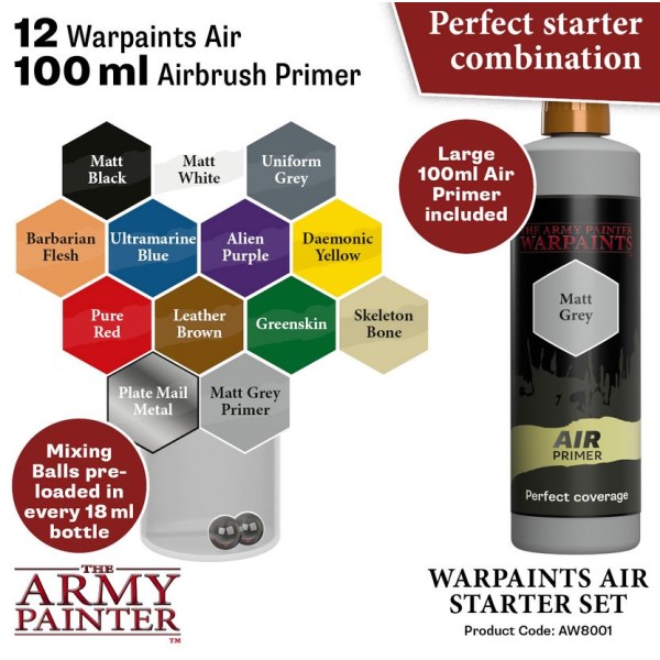 Clearance - The Army Painter - Warpaints AIR - Starter Airbrush Paint Set