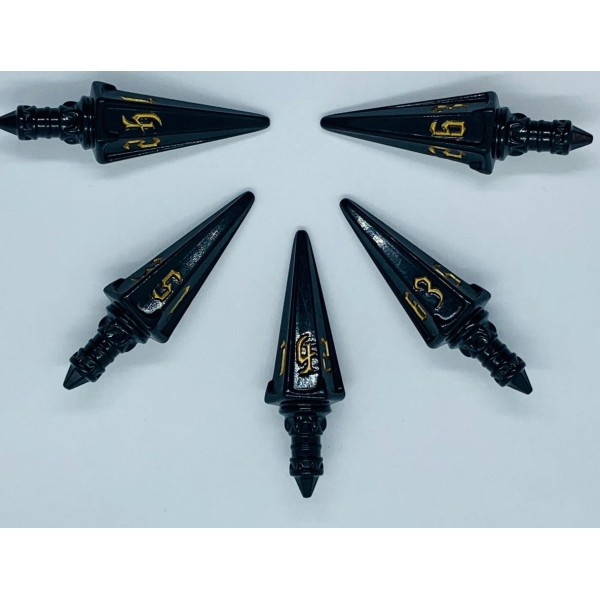 Clearance - PolyHero - Rogue Dice - 5d6 Swords (Nightshade)