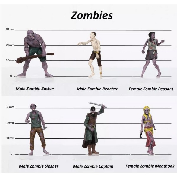 Clearance - Role 4 Initiative - Pre-Painted Fantasy Miniatures - Zombies (6)