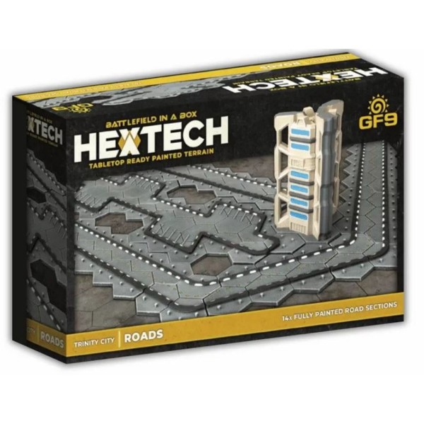 GF9 - Battlefield in a Box - Hextech Terrain - TRINITY CITY: Roads (6mm scale)