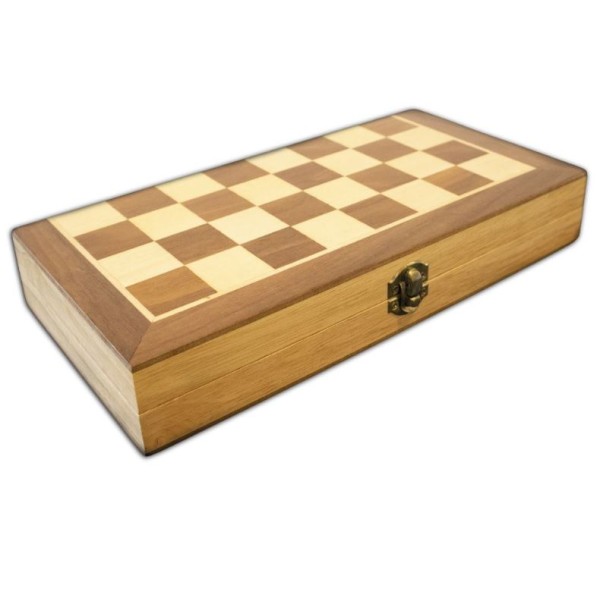 Clearance - LPG Gaming - Family Classics - Wooden Folding Chess / Checkers / Backgammon Set (30cm)