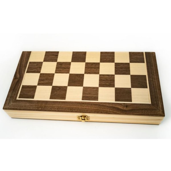 Clearance - LPG Gaming - Family Classics - Wooden Folding Chess / Checkers / Backgammon Set (35cm)