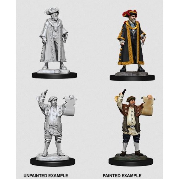 Pathfinder - Deep Cuts Unpainted Miniatures: Mayor & Town Crier