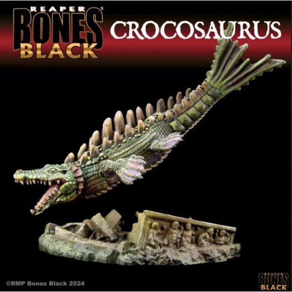 Reaper Bones Black - Crocosaurus (Crocodile-Dragon) - Bones Black Deluxe Boxed Set